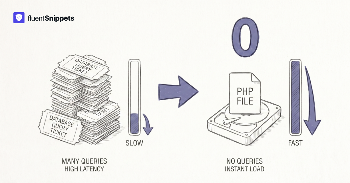 Cover illustration for File-based vs. database snippets: a real performance breakdown